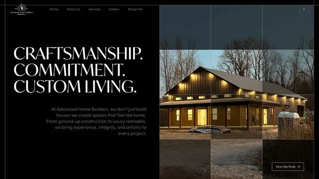 Advanced Home Builders website by Blue Winds Media