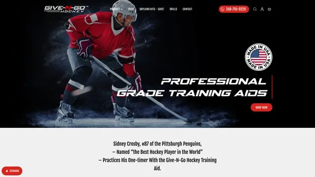 Give N Go Hockey website by Blue Winds Media