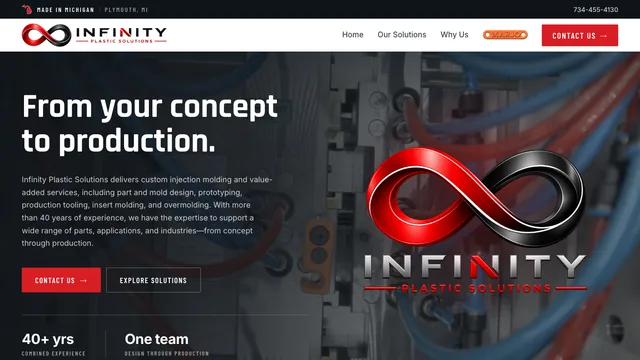 Infinity Plastic Solutions website by Blue Winds Media