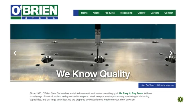 O'Brien Steel website by Blue Winds Media