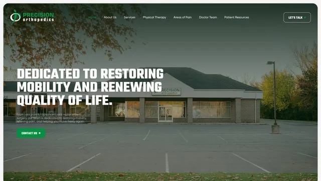 Precision Orthopedics website by Blue Winds Media