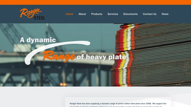 Ranger Steel website by Blue Winds Media