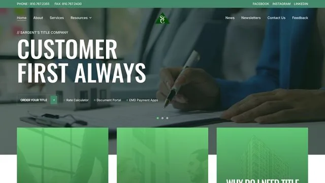Sargents Title website by Blue Winds Media