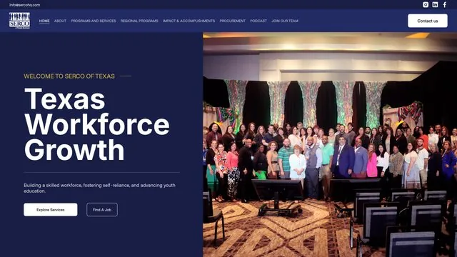 SERCO of Texas website by Blue Winds Media