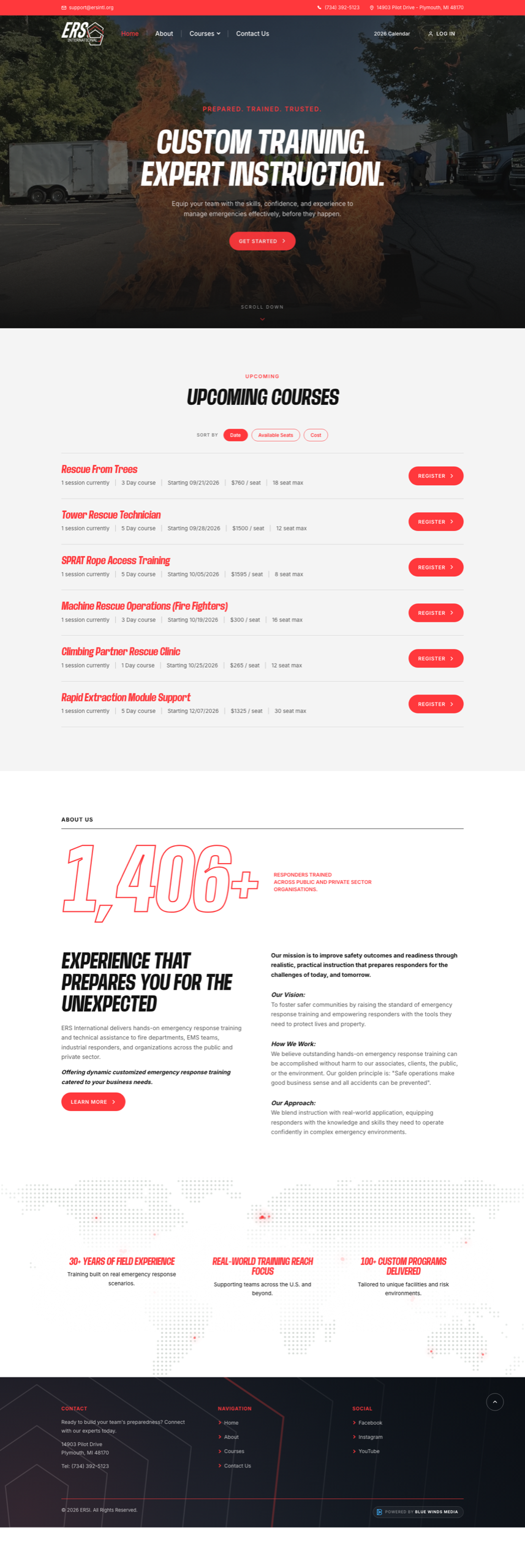 ERS International website design